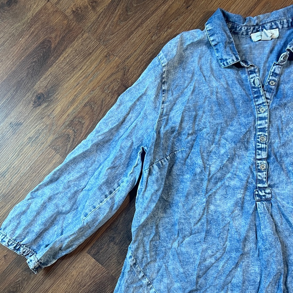 Vintage America Light Blue Denim Top - Picture 3 of 7